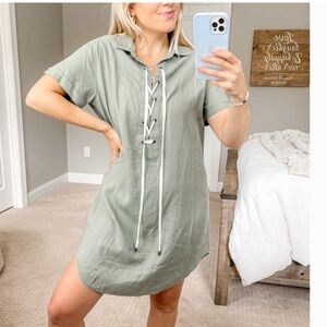 Rails Rocky Lace Up Linen Blend Short Sleeve Size Small